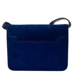Pre Owned Tom Ford Royal Blue Suede and Leather Small Natalia Shoulder Bag
