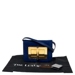 Pre Owned Tom Ford Royal Blue Suede and Leather Small Natalia Shoulder Bag