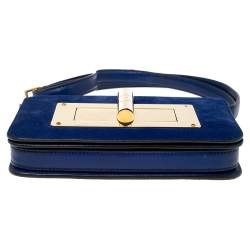 Pre Owned Tom Ford Royal Blue Suede and Leather Small Natalia Shoulder Bag