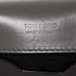 Pre Owned Tom Ford Dark Grey Leather Mini Natalia Shoulder Bag