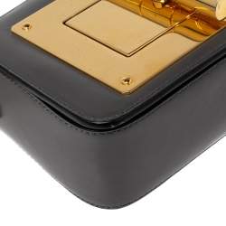 Pre Owned Tom Ford Dark Grey Leather Mini Natalia Shoulder Bag