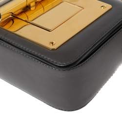 Pre Owned Tom Ford Dark Grey Leather Mini Natalia Shoulder Bag