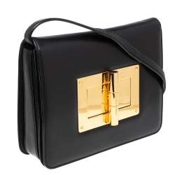 Tom Ford Black Leather Large Natalia Shoulder Bag
