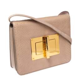 Pre Owned Tom Ford Beige Python Large Natalia Shoulder Bag