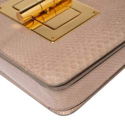 Pre Owned Tom Ford Beige Python Large Natalia Shoulder Bag