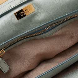 Pre Owned Tom Ford Grey Ostrich Leather Small Natalia Crossbody Bag