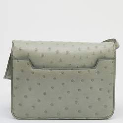 Pre Owned Tom Ford Grey Ostrich Leather Small Natalia Crossbody Bag