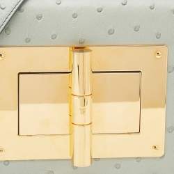 Pre Owned Tom Ford Grey Ostrich Leather Small Natalia Crossbody Bag