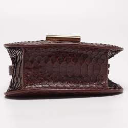 Pre Owned Tom Ford Burgundy Python Mini Tara Crossbody Bag