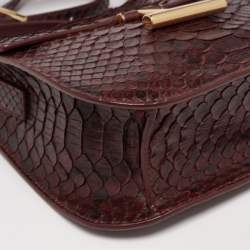 Pre Owned Tom Ford Burgundy Python Mini Tara Crossbody Bag