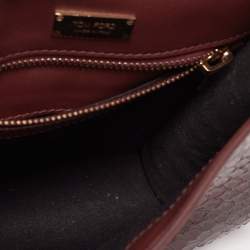 Pre Owned Tom Ford Burgundy Python Mini Tara Crossbody Bag