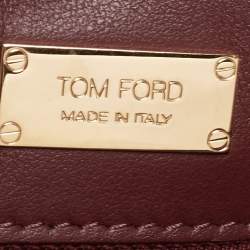 Pre Owned Tom Ford Burgundy Python Mini Tara Crossbody Bag