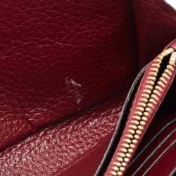 Pre Owned Tom Ford Burgundy Leather Flap Continental Wallet