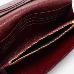 Pre Owned Tom Ford Burgundy Leather Flap Continental Wallet