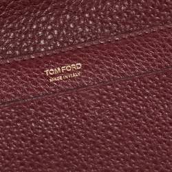 Pre Owned Tom Ford Burgundy Leather Flap Continental Wallet