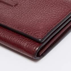 Pre Owned Tom Ford Burgundy Leather Flap Continental Wallet