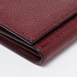 Pre Owned Tom Ford Burgundy Leather Flap Continental Wallet