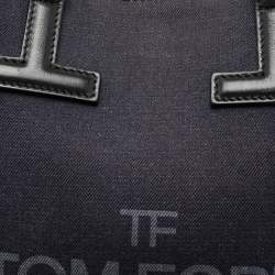 Tom Ford Blue/Black Denim and Leather Tara Tote