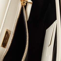 مملوكة مسبقًا Tom Ford White Python T Clasp Flap Shoulder Bag