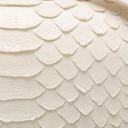 مملوكة مسبقًا Tom Ford White Python T Clasp Flap Shoulder Bag