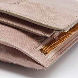 Pre Owned Tom Ford Beige Python Alix Fold Over Bag