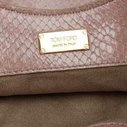 Pre Owned Tom Ford Beige Python Alix Fold Over Bag