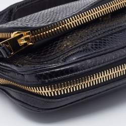 Pre Owned Tom Ford Black Python Medium Jennifer Shoulder Bag
