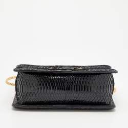 Pre Owned Tom Ford Black Python Medium Sienna Shoulder Bag
