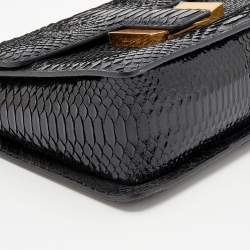 Pre Owned Tom Ford Black Python Medium Sienna Shoulder Bag