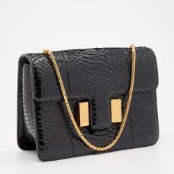Pre Owned Tom Ford Black Python Medium Sienna Shoulder Bag