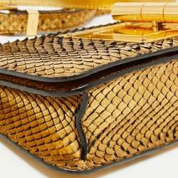 Pre Owned Tom Ford Gold Python Natalia East West Shoulder Bag