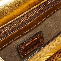 Pre Owned Tom Ford Gold Python Natalia East West Shoulder Bag