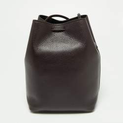 Pre Owned Tom Ford Prune Leather Double Tassel Bucket Bag