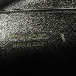 Pre Owned Tom Ford Prune Leather Double Tassel Bucket Bag