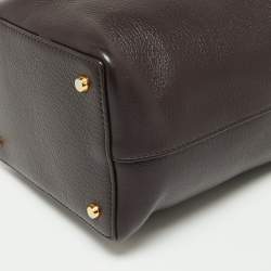 Pre Owned Tom Ford Prune Leather Double Tassel Bucket Bag