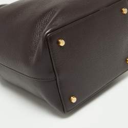 Pre Owned Tom Ford Prune Leather Double Tassel Bucket Bag