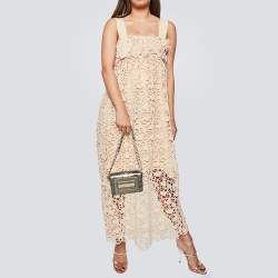 مملوكة مسبقًا حقيبة كتف توم فورد ناتاليا جلد ثعبان فضي ميتالك بسلسلة صغيرة