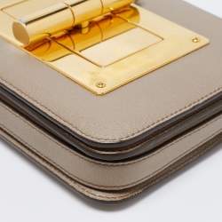 Pre Owned Tom Ford Grey Leather Medium Natalia Crossbody Bag