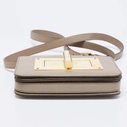 Pre Owned Tom Ford Grey Leather Medium Natalia Crossbody Bag