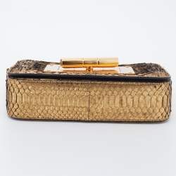 Pre Owned Tom Ford Gold Python Small Natalia Chain Shoulder Bag
