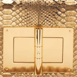Pre Owned Tom Ford Gold Python Small Natalia Chain Shoulder Bag