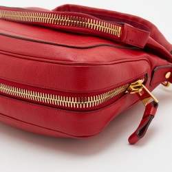 Pre Owned Tom Ford Red Leather Mini Jennifer Shoulder Bag