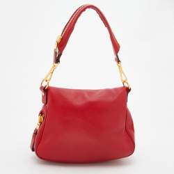 Pre Owned Tom Ford Red Leather Mini Jennifer Shoulder Bag