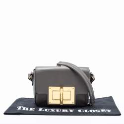 Pre Owned Tom Ford Grey Leather Small Natalia Crossbody Bag