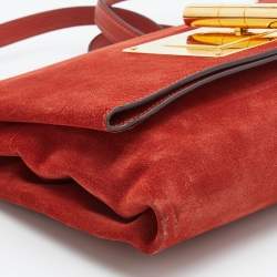 Pre Owned Tom Ford Rust Orange Suede Natalia Convertible Clutch