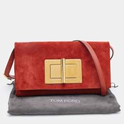 Pre Owned Tom Ford Rust Orange Suede Natalia Convertible Clutch