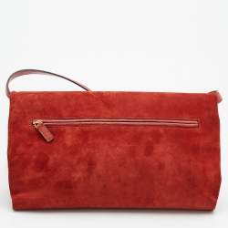 Pre Owned Tom Ford Rust Orange Suede Natalia Convertible Clutch