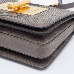 Pre Owned Tom Ford Grey Python Large Natalia Shoulder Bag