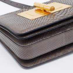 Pre Owned Tom Ford Grey Python Large Natalia Shoulder Bag