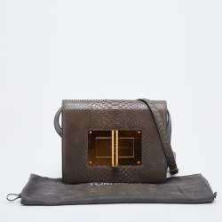 Pre Owned Tom Ford Grey Python Large Natalia Shoulder Bag